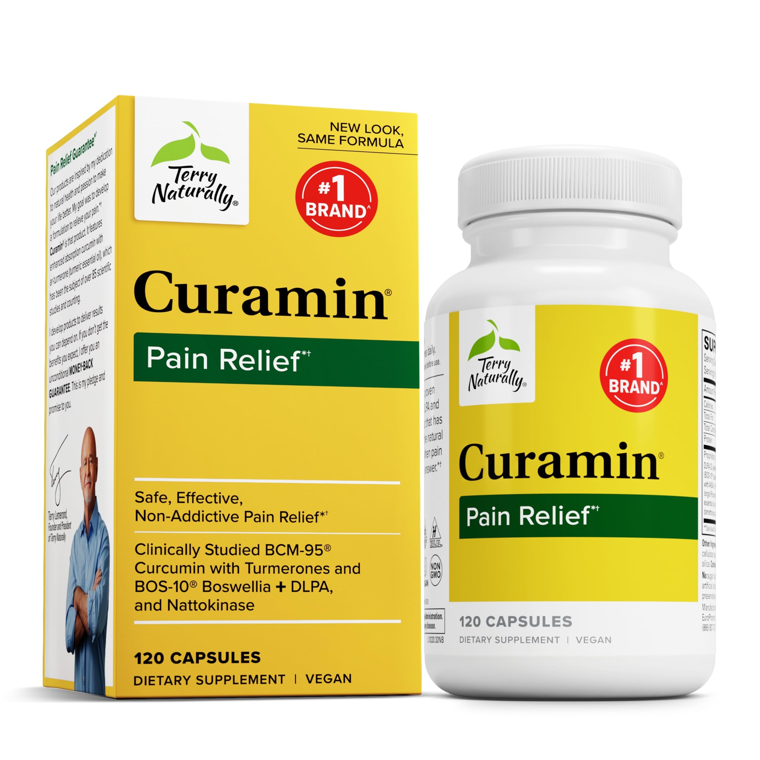 Terry Naturally Curamin bottle focused on curcumin for potential muscle support.