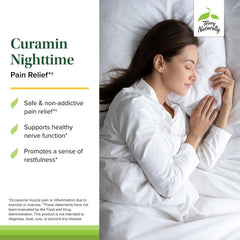 Curamin Nighttime capsules ready for bedtime relaxation.
