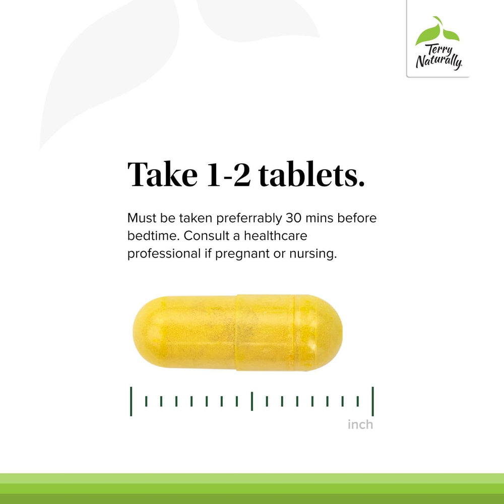Close-up of melatonin capsule illustrating sleep aid potential from Terry Naturally Curamin Nighttime.