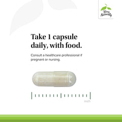 Capsules close-up in hand showing Terry Naturally FloraSure for daily intake.