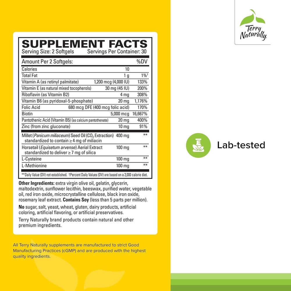 Millet seed oil element highlighted for keratin support.