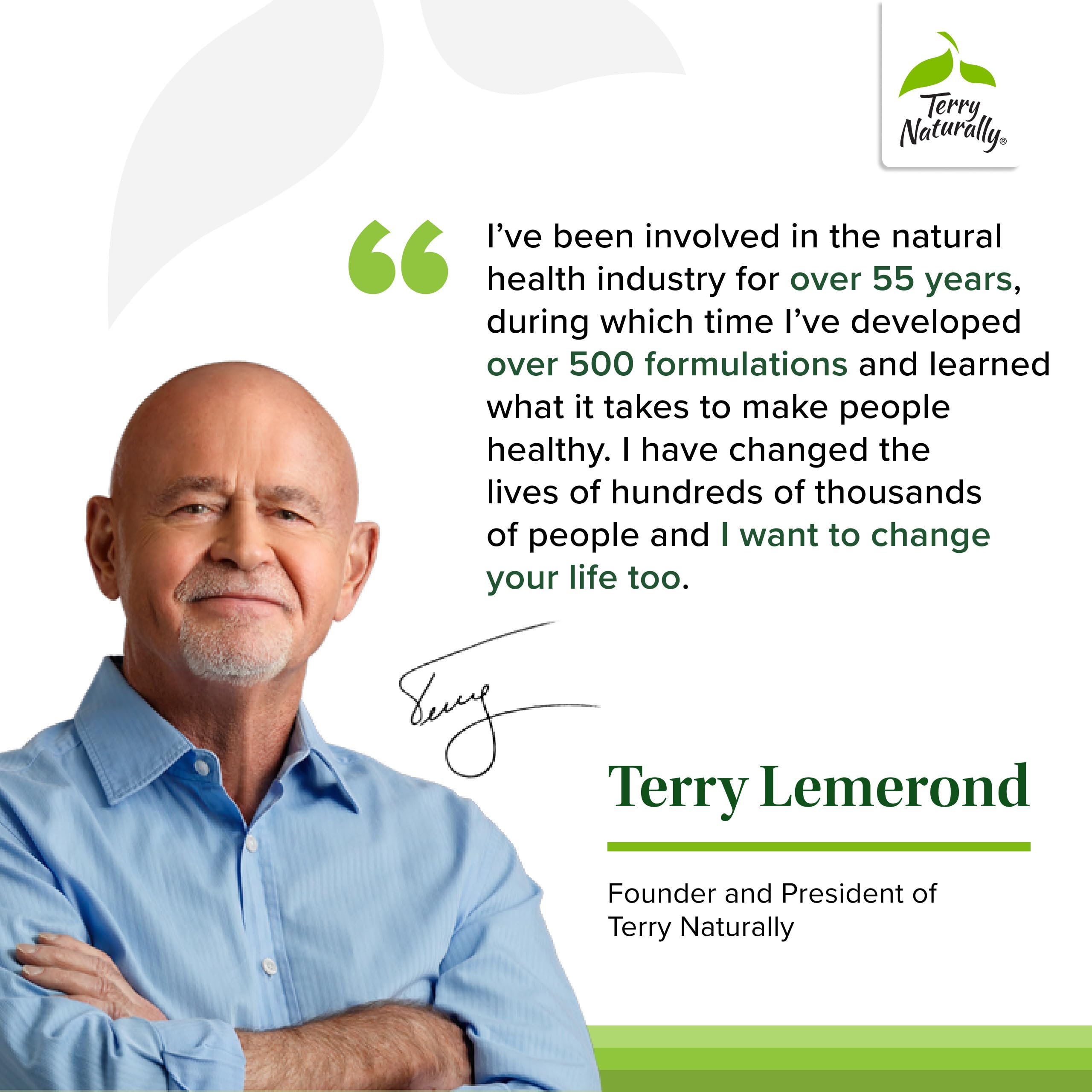 Terry Naturally product label highlighting allergen-free ingredients.