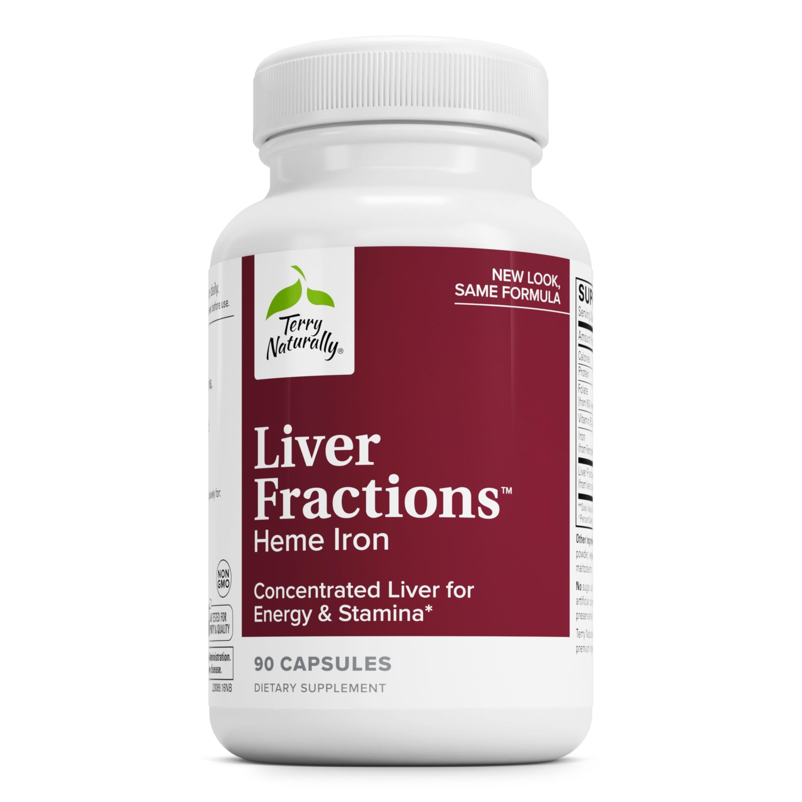 Terry Naturally Liver Fractions endurance bottle featuring easy-to-swallow capsules for endurance support