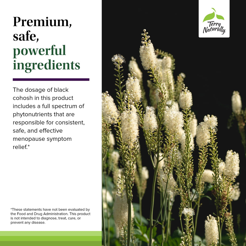 Terry Naturally non-GMO allergen-friendly formula for menopause support.