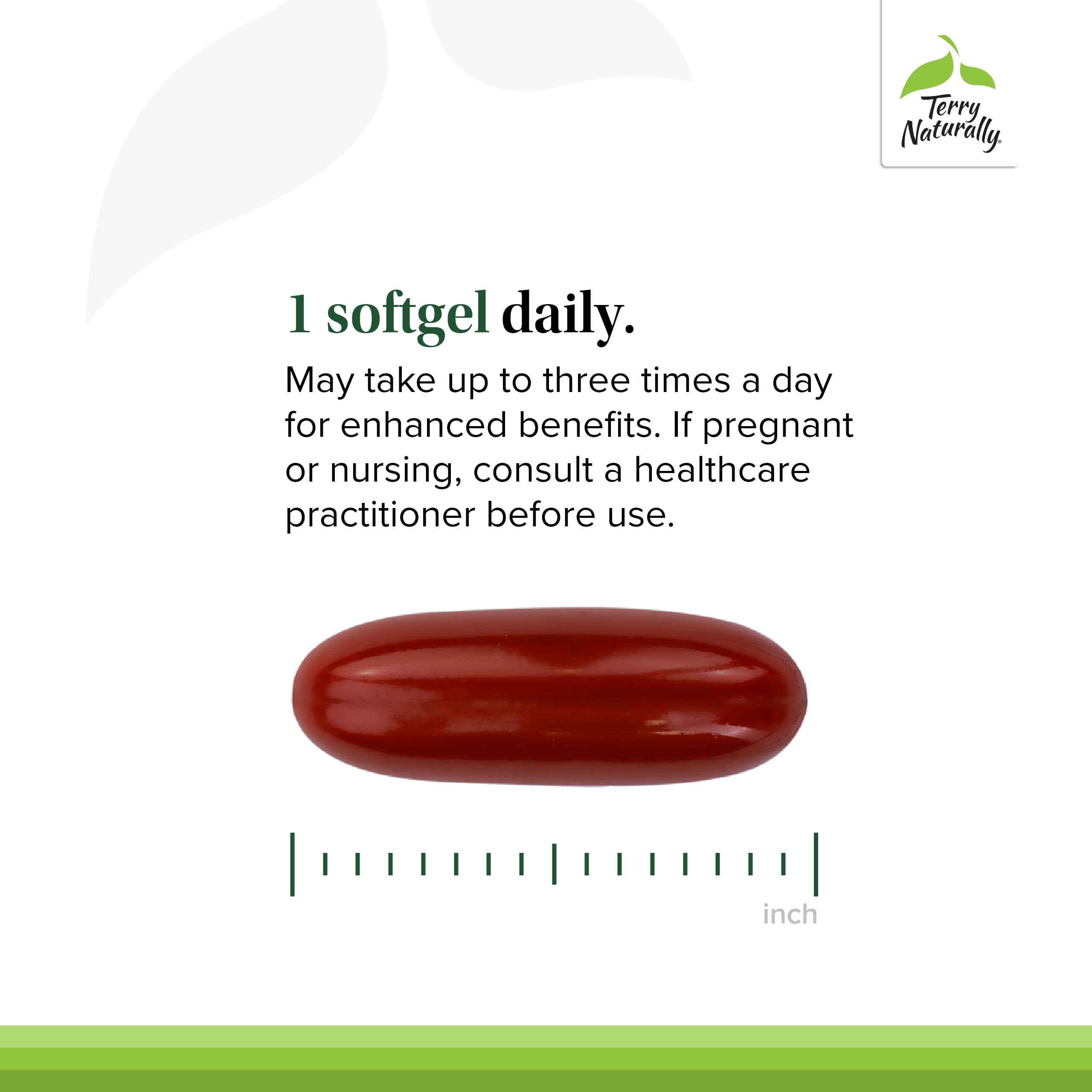 Terry Naturally OPC Extra Strength softgels pouring from bottle.