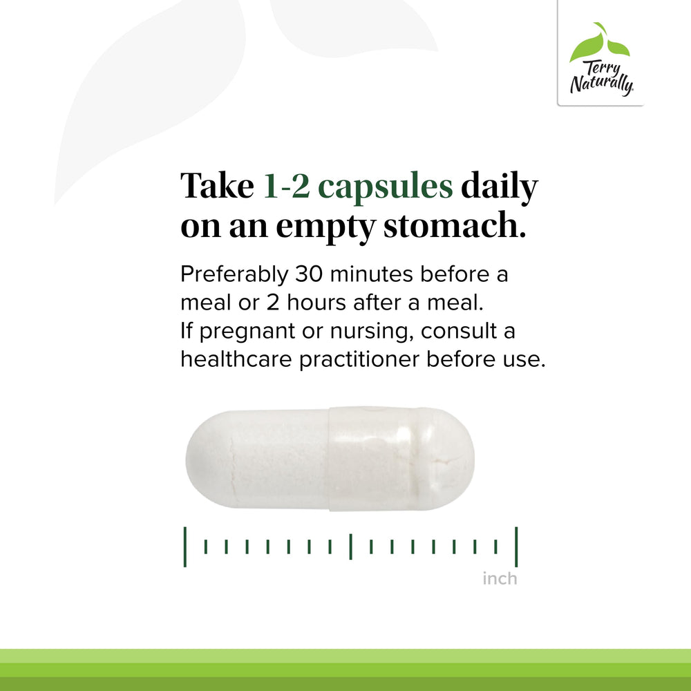 Supplement facts panel of Terry Naturally Pea Healthy showing allergen information