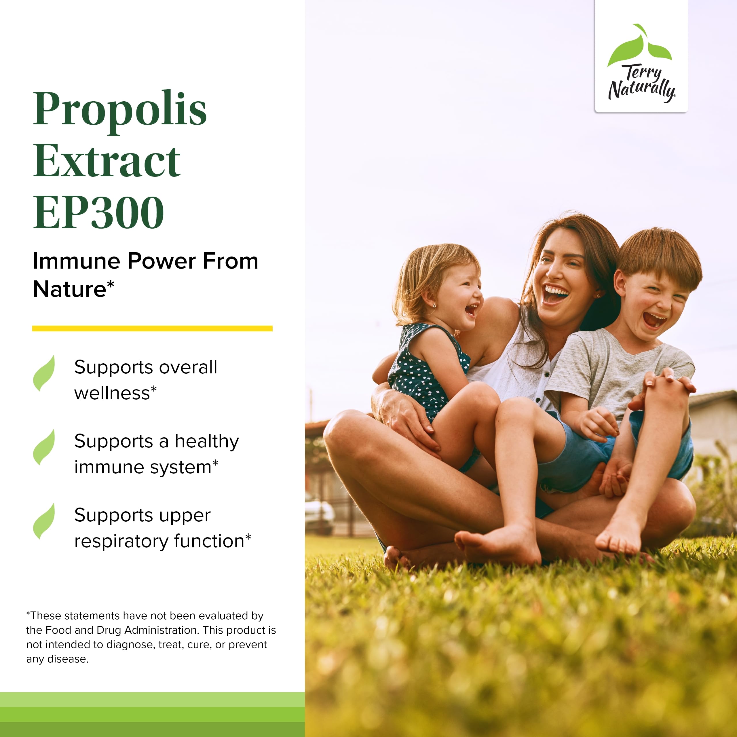 Propolis EP300 capsules together with a beverage to illustrate mix-in option