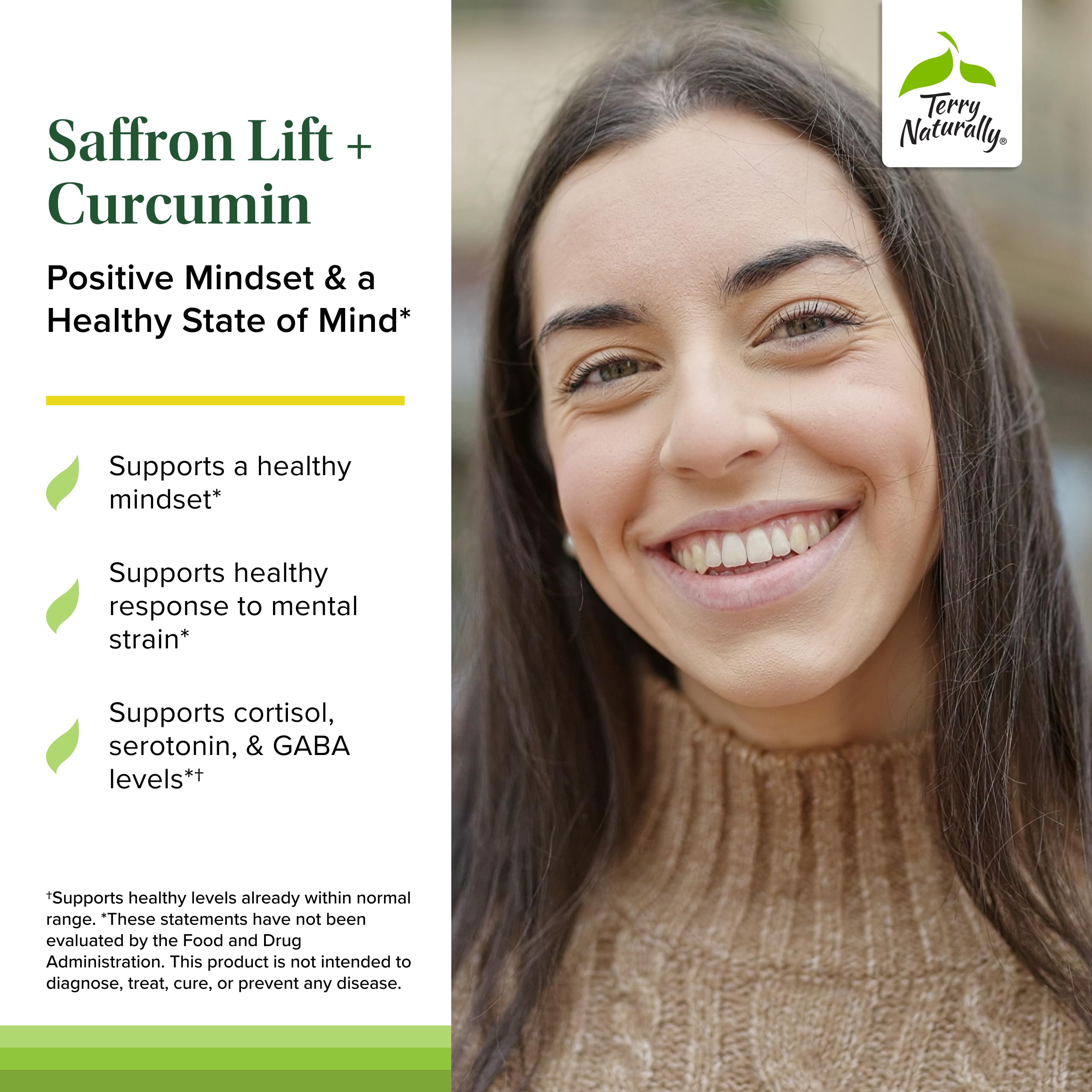 Detailed label of Terry Naturally Saffron Lift + Curcumin ingredients