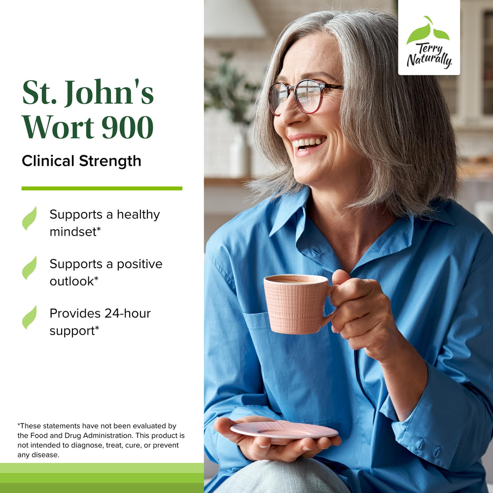 Terry Naturally St John's Wort label close-up showing 9 mg dose
