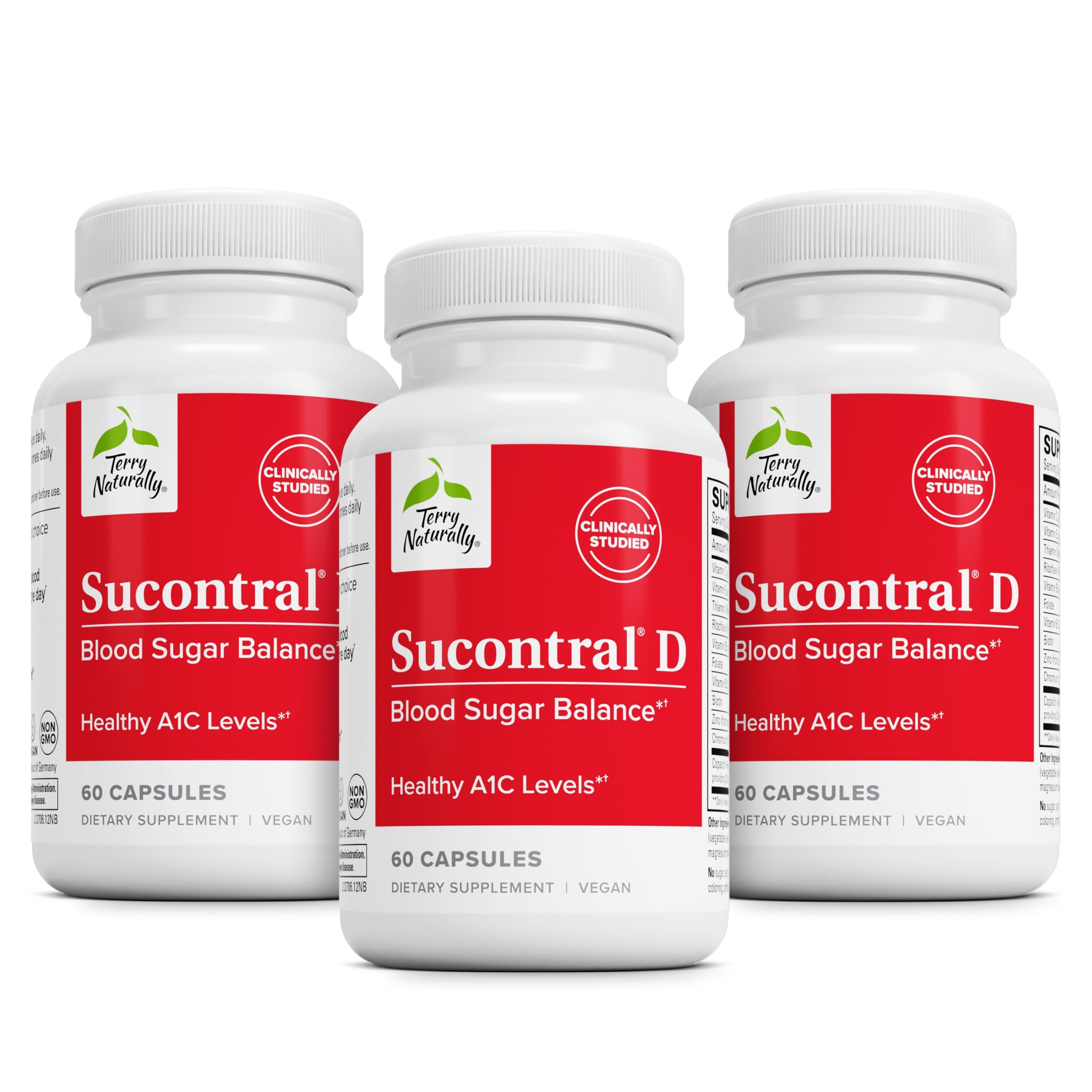 Terry Naturally Sucontral D bottle front shows B-Complex minerals for metabolism support