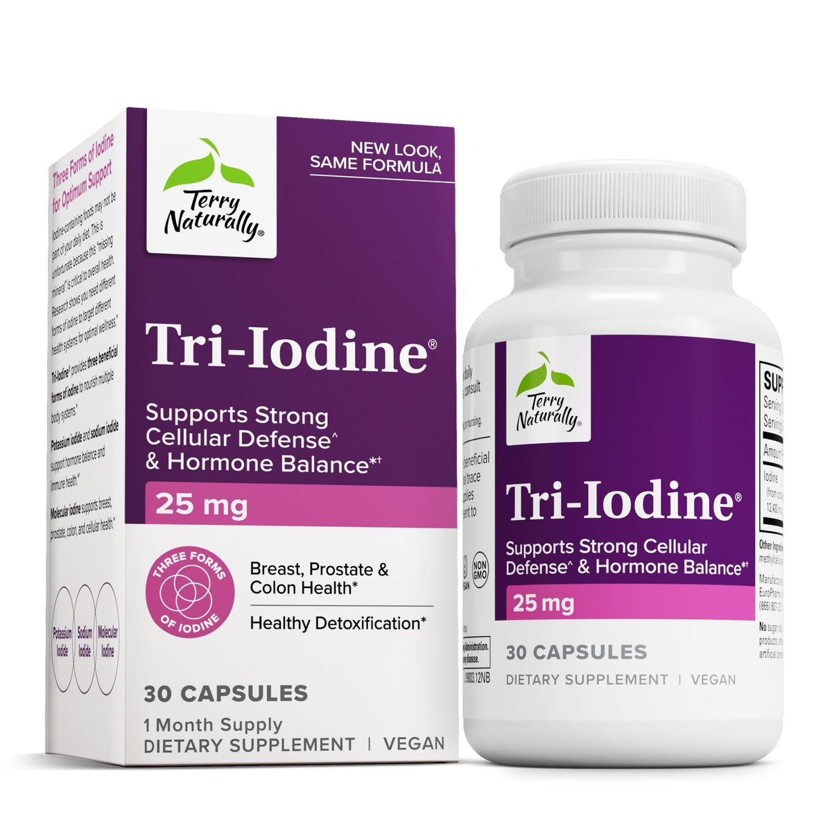 Terry Naturally Tri-Iodine daily capsule for thyroid support.