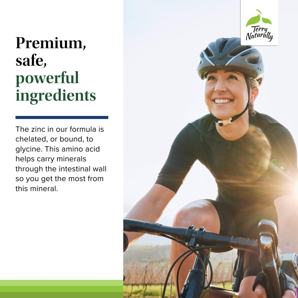 Terry Naturally Zinc Plus Selenium ingredients highlight bioavailable minerals