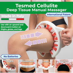 TESMED cellulite massager on glutes for improved skin feel