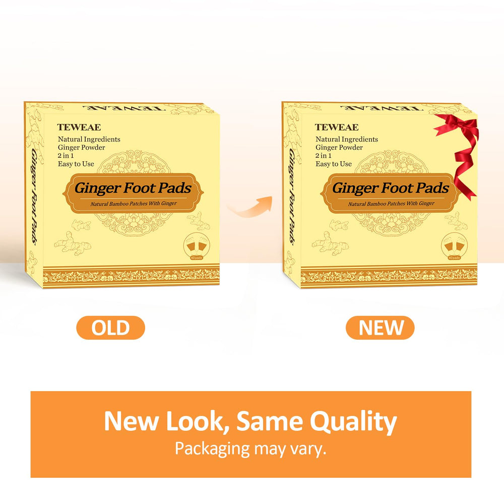 TEWEAE ginger foot pads adhesive sheet demonstrating stay-in-place support