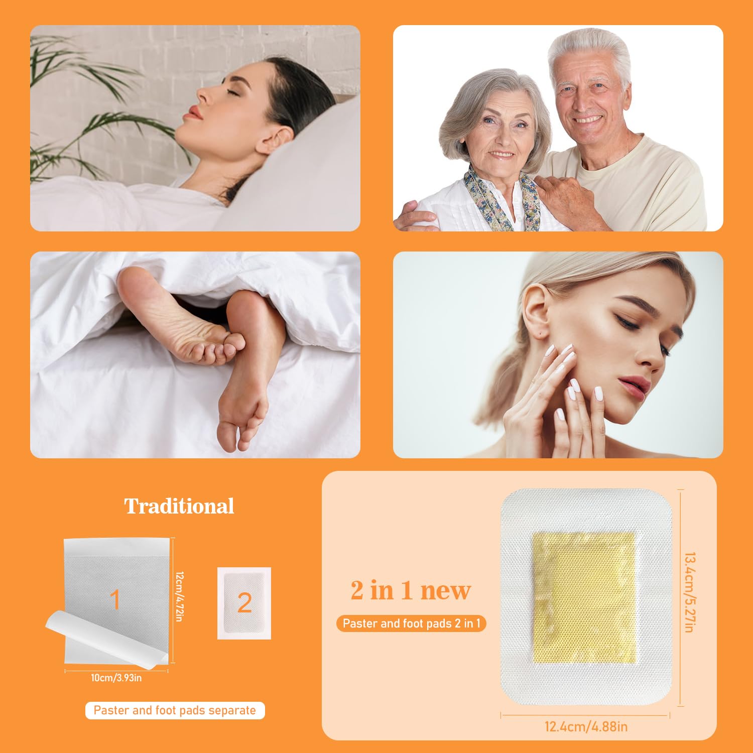 TEWEAE ginger foot pads in use on the feet for simple routine