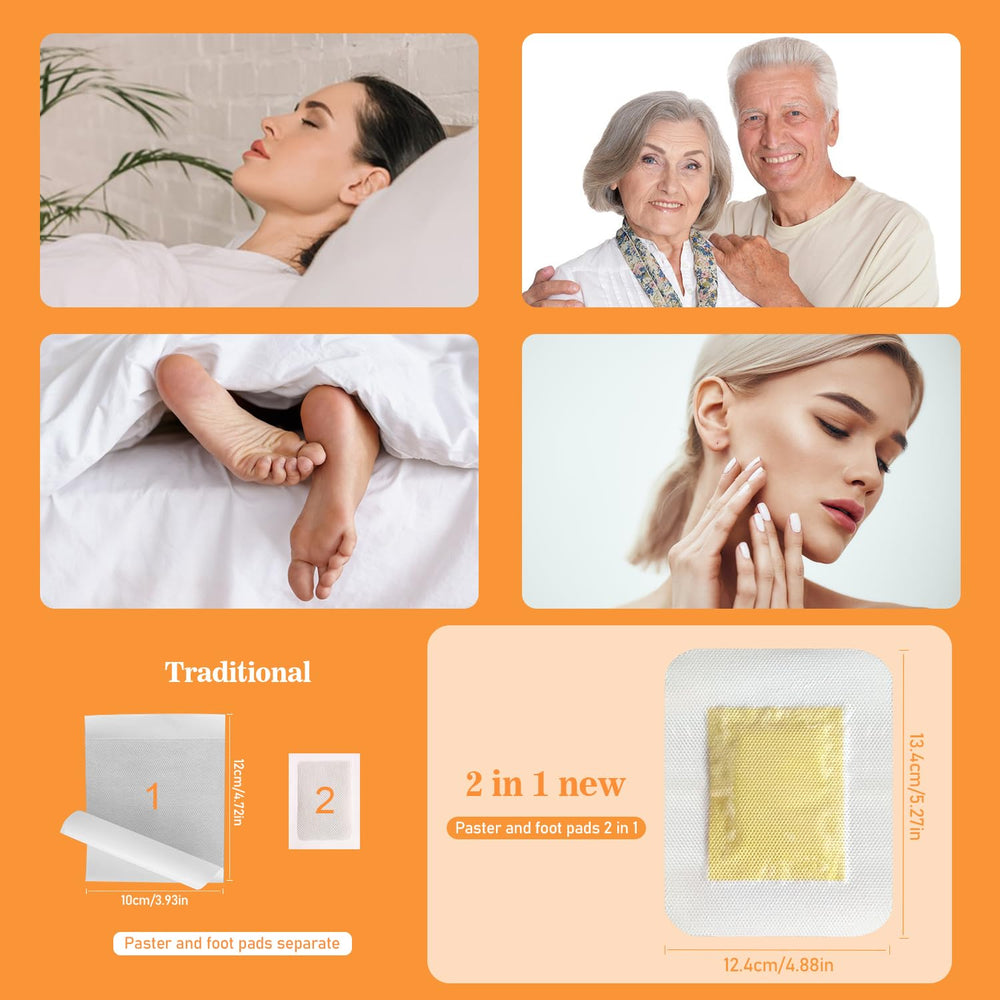 TEWEAE ginger foot pads in use on the feet for simple routine
