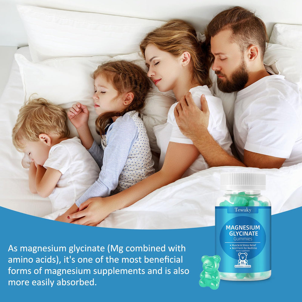 Tewuky vegan pectin-based gummies emphasizing plant-based magnesium glycinate.