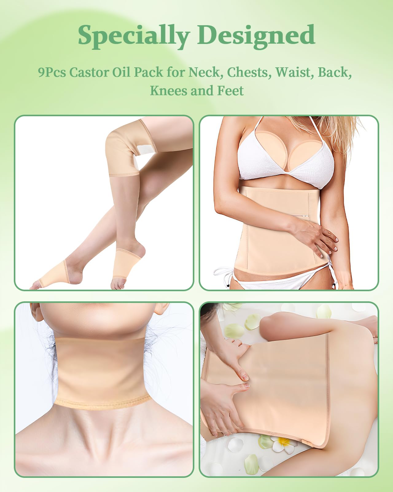 Texpot Castor Oil Pack Wrap waist with elastic strap for steady, comfortable fit