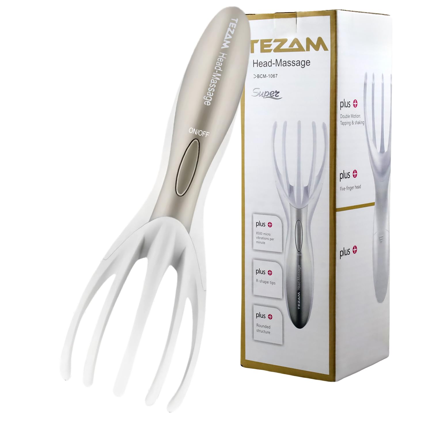 Tezam electric head massager five fingers closeup for soothing scalp massage