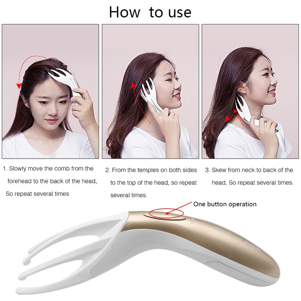 Tezam head massager being used on neck and back for versatility