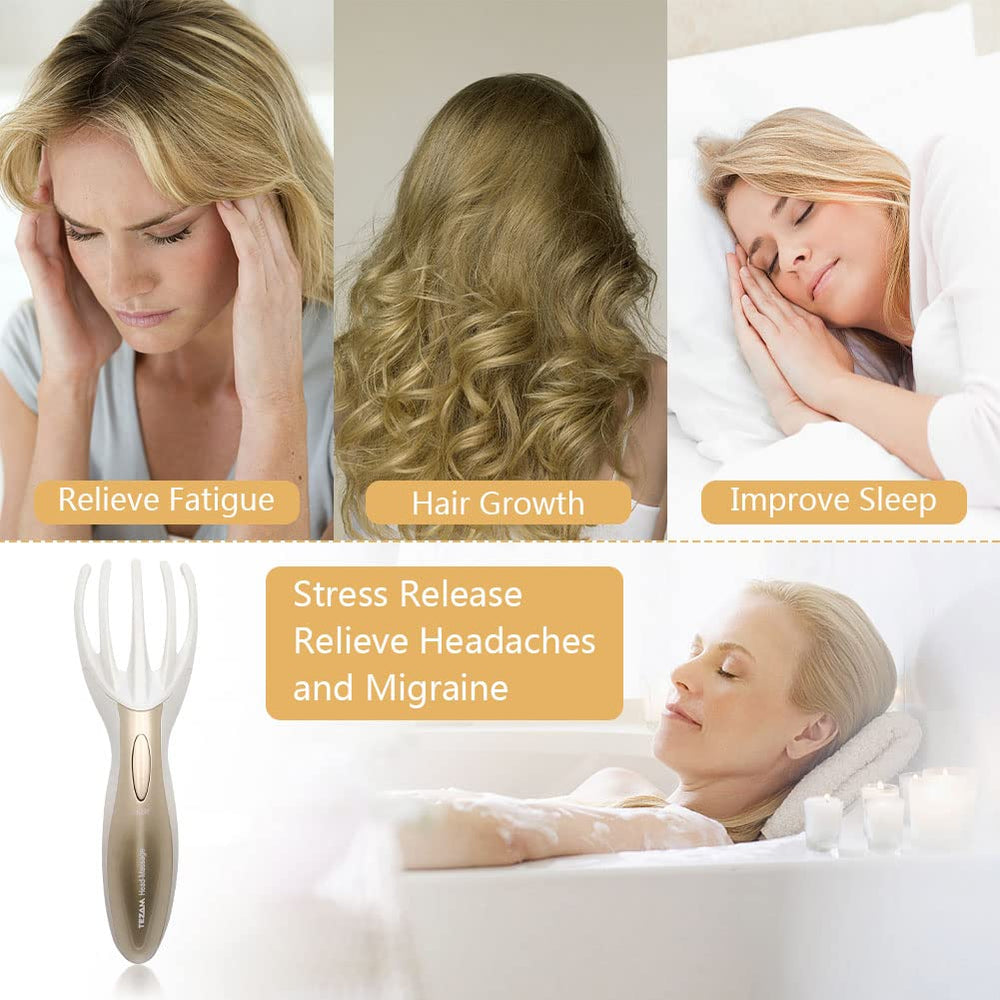 Tezam head massager portable travel case for on-the-go relaxation