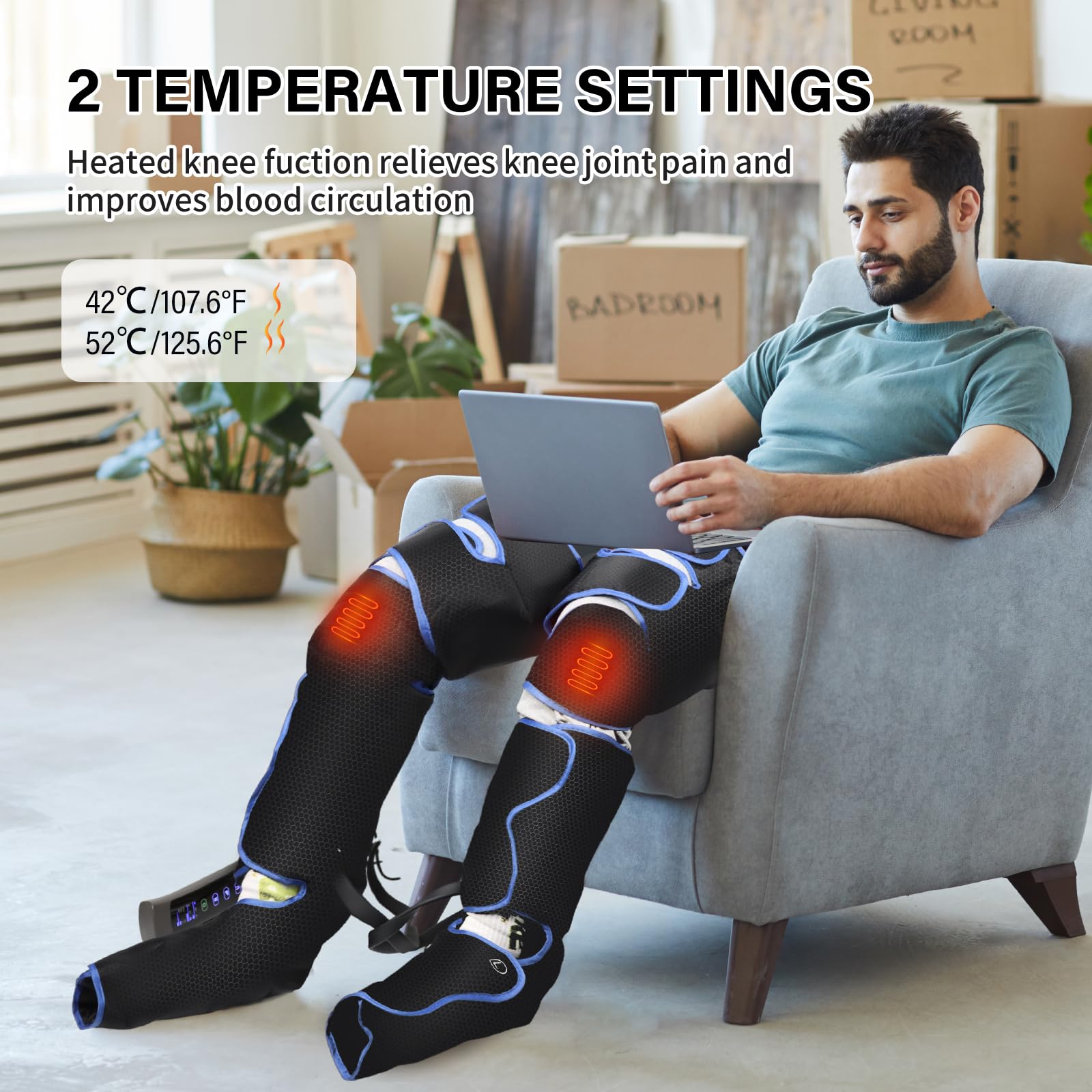 TGS leg massager thigh wrap targets thighs for localized pressure.