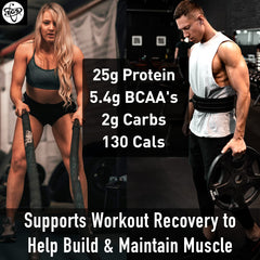 TGS Nutrition Whey Protein Unflavored poured into a smoothie for a quick protein boost
