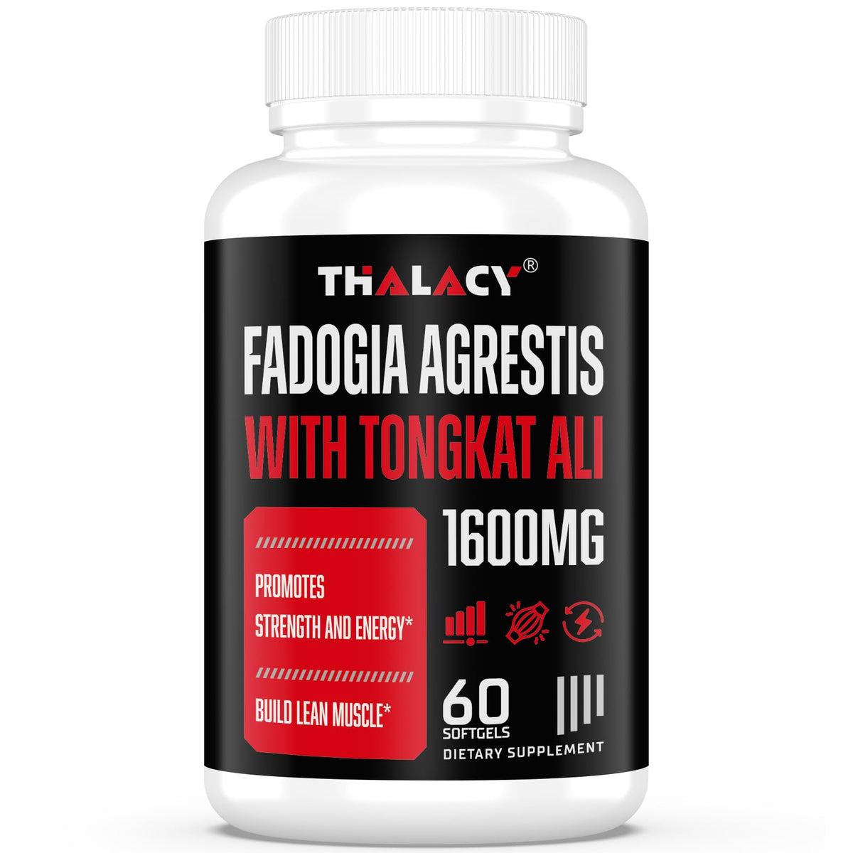 Thalacy 1600mg Fadogia Agrestis bottle offers a high-potency extract for potential energy support.