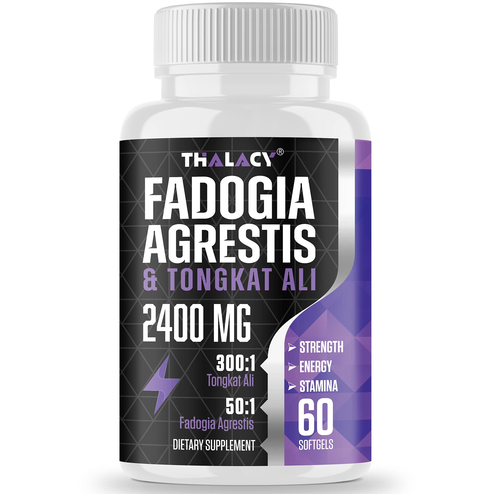 Thalacy bottle front view with softgels highlighting training support.