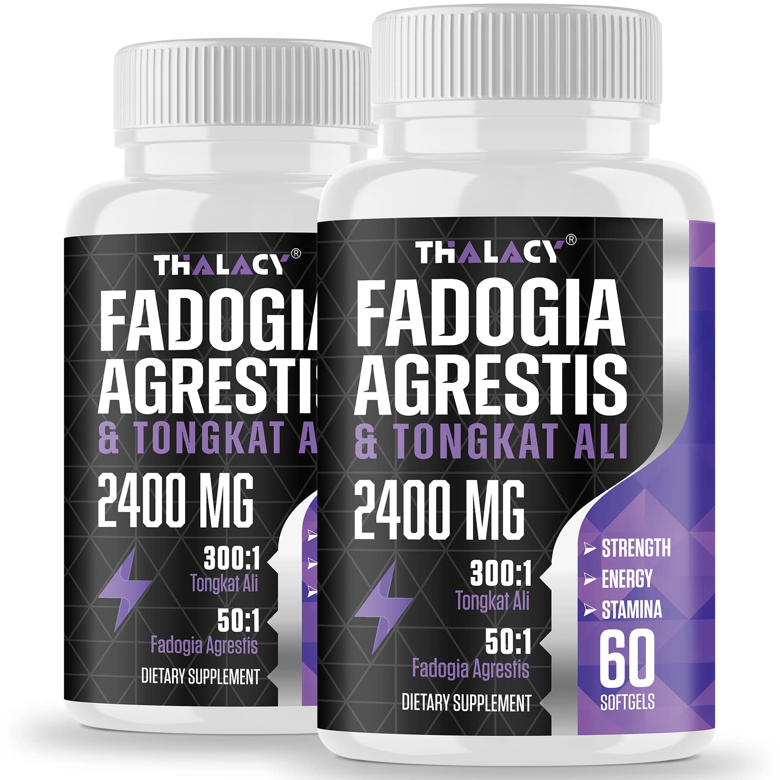 Thalacy bottle front label highlights 2400mg blend for athletes