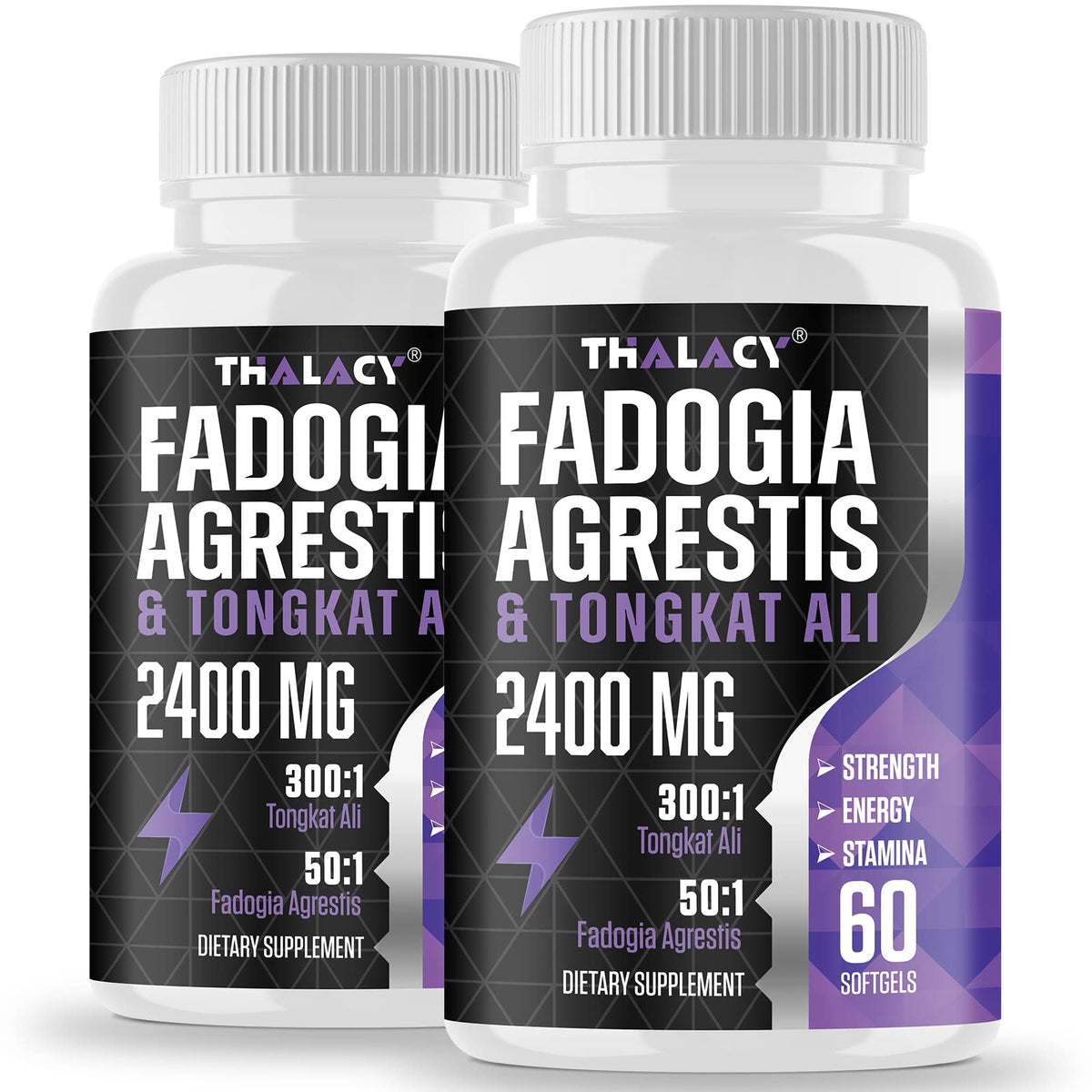 Thalacy bottle front label highlights 2400mg blend for athletes