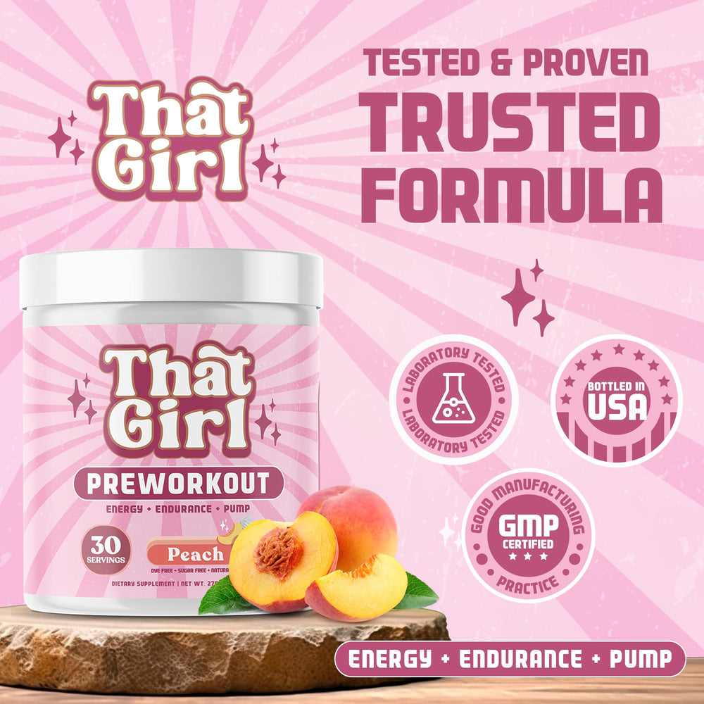 That Girl Pre Workout athlete-in-gym scene suggests ready-to-perform energy.