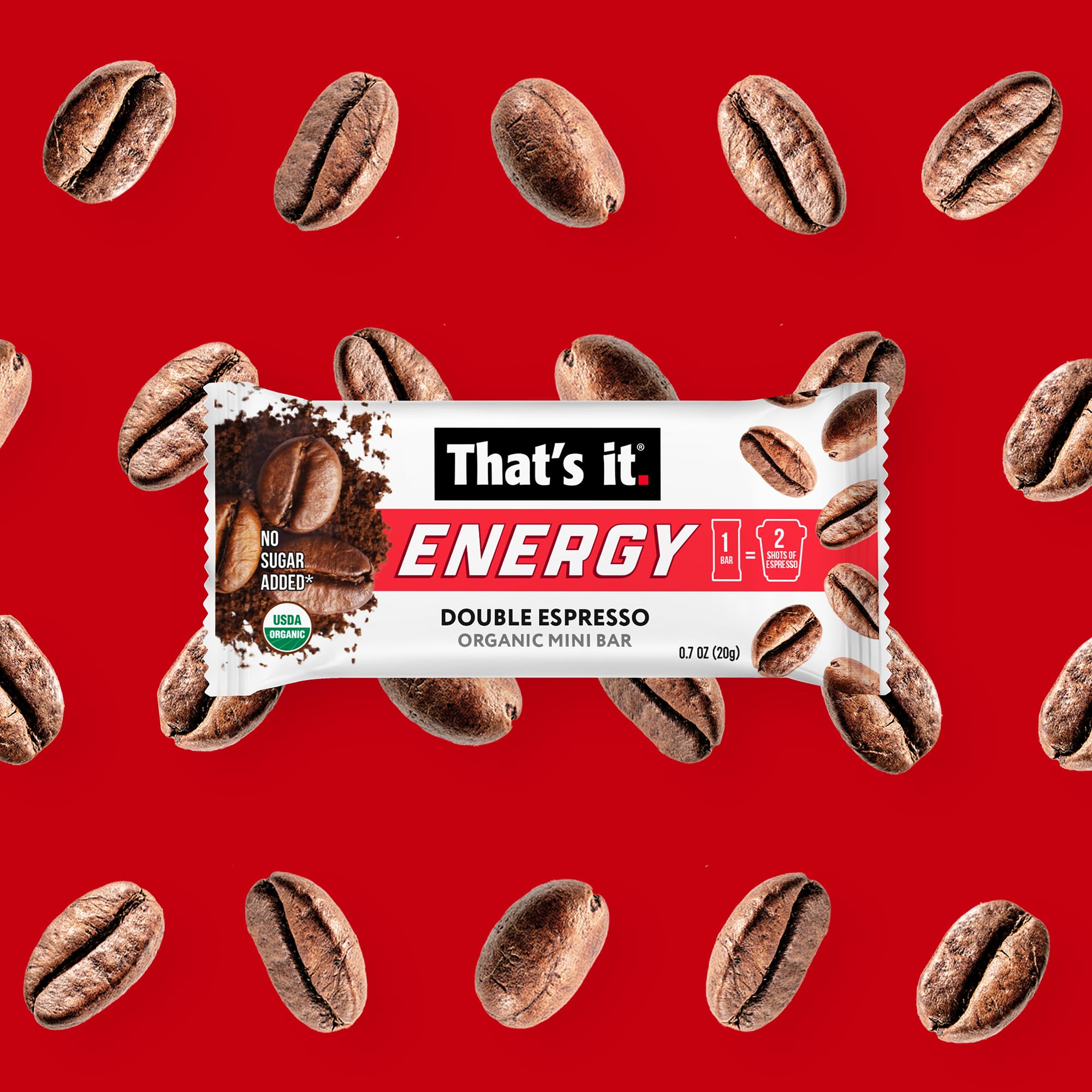 That's it grab-and-go energy bar ready for travel, gym, or backpack use.