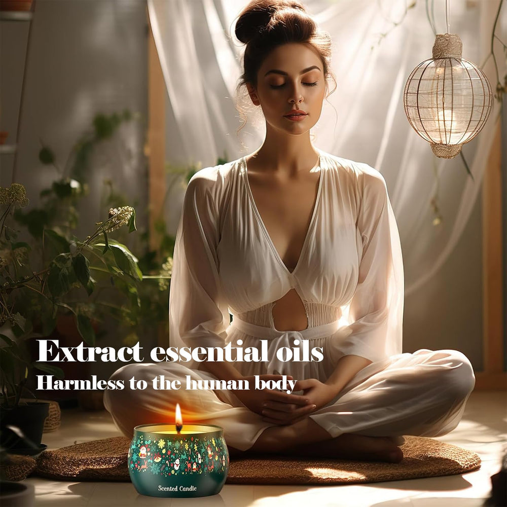 THAUSDAS Aromatherapy Christmas Candle close-up aroma highlights fragrance notes