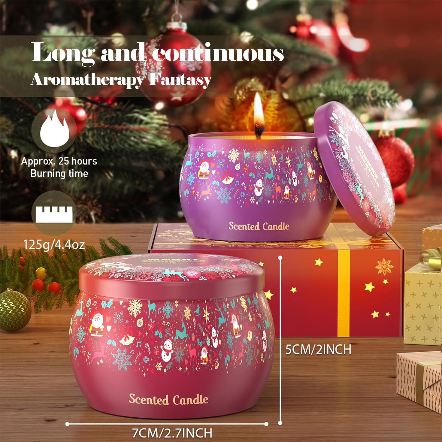 THAUSDAS Aromatherapy Christmas Candle on a festive table enhances ambiance