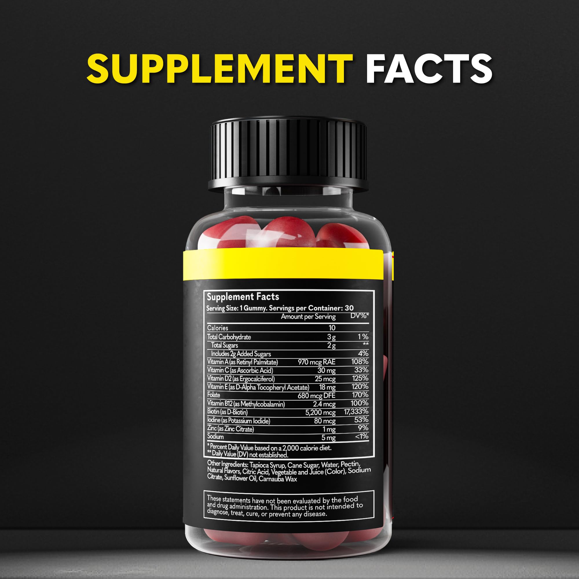 The Beard Club Biotin Beard Growth Gummies jar and spoon indicate precise daily servings