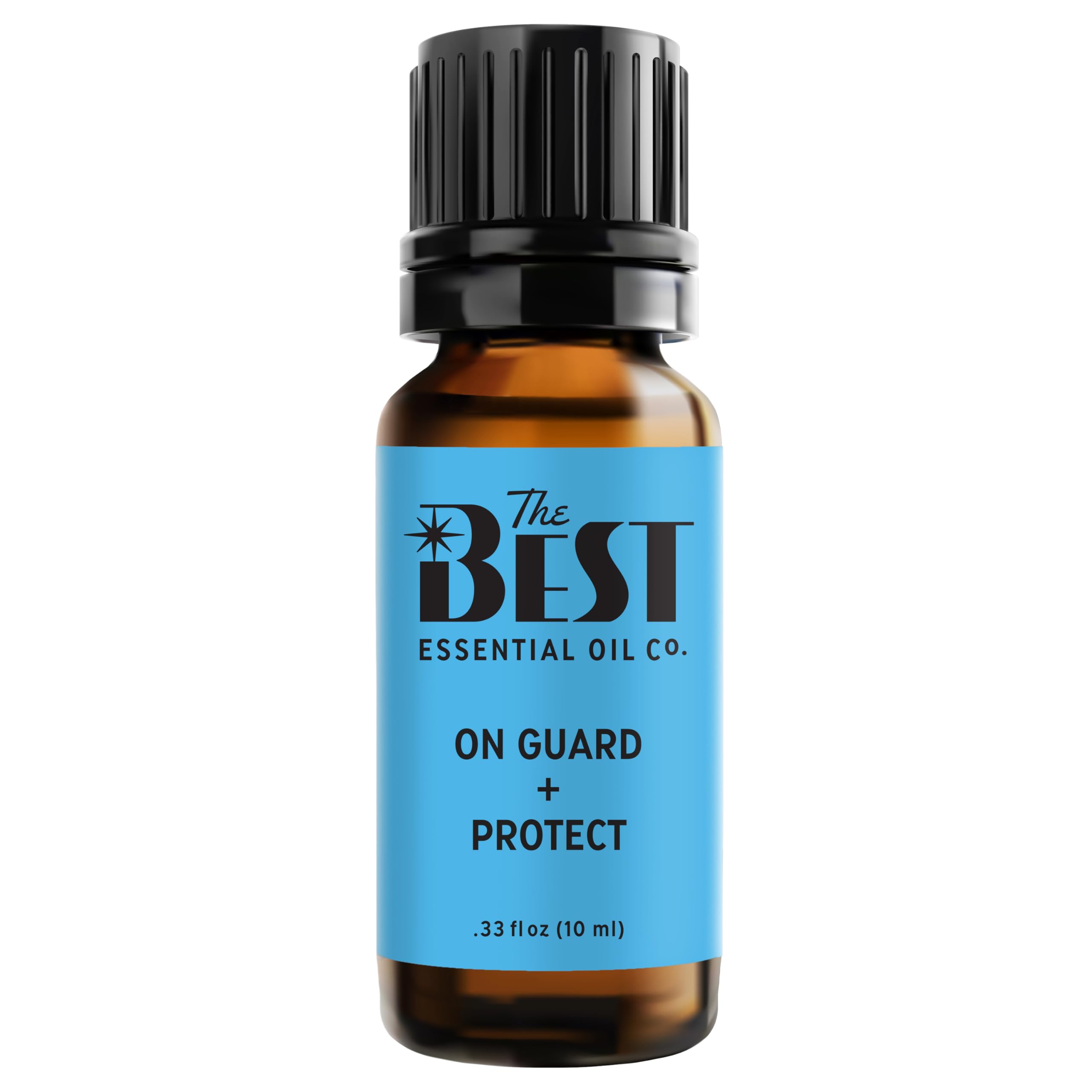 The Best Essential Oil Co On Guard bottle front with refreshing, uplifting aroma.