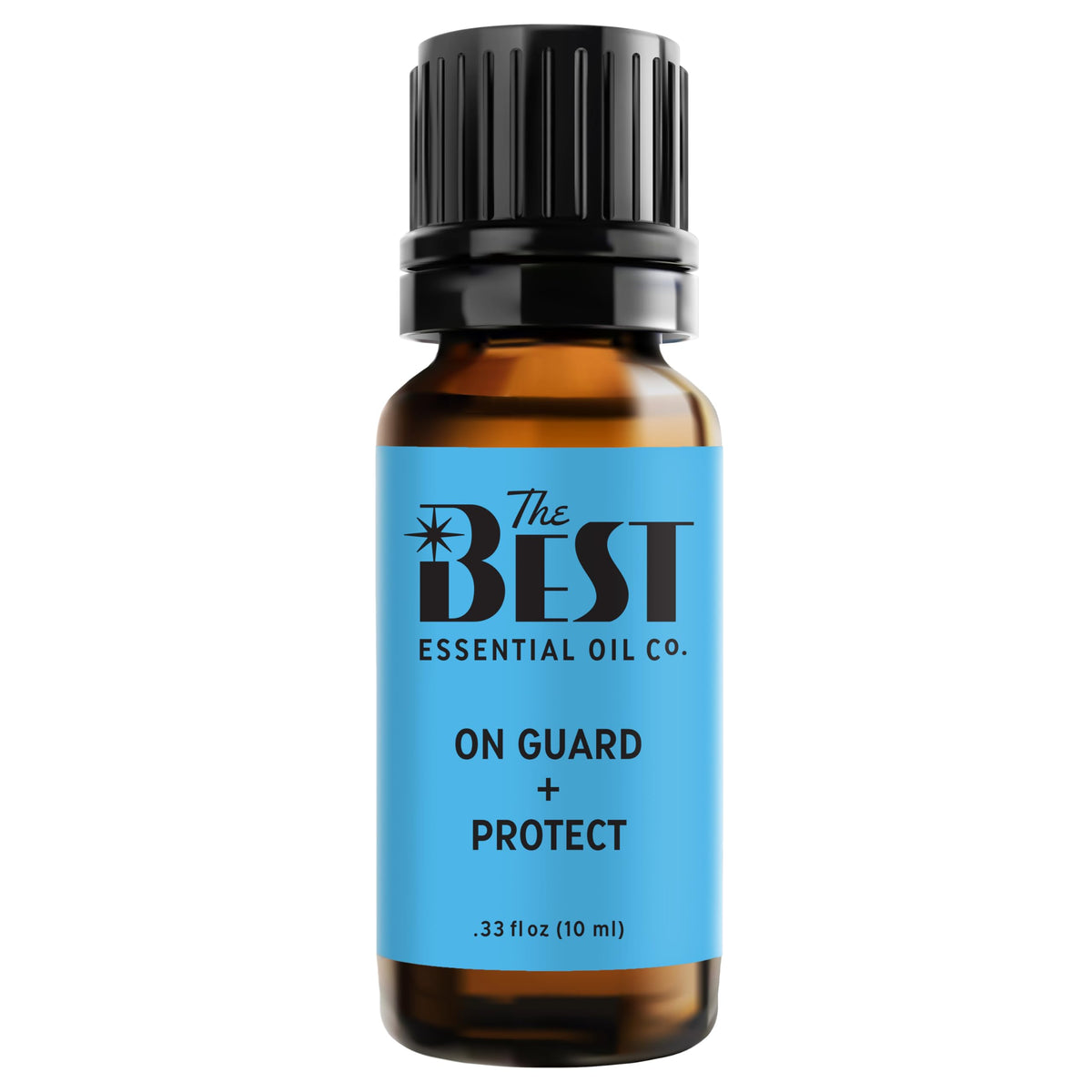 The Best Essential Oil Co On Guard bottle front with refreshing, uplifting aroma.