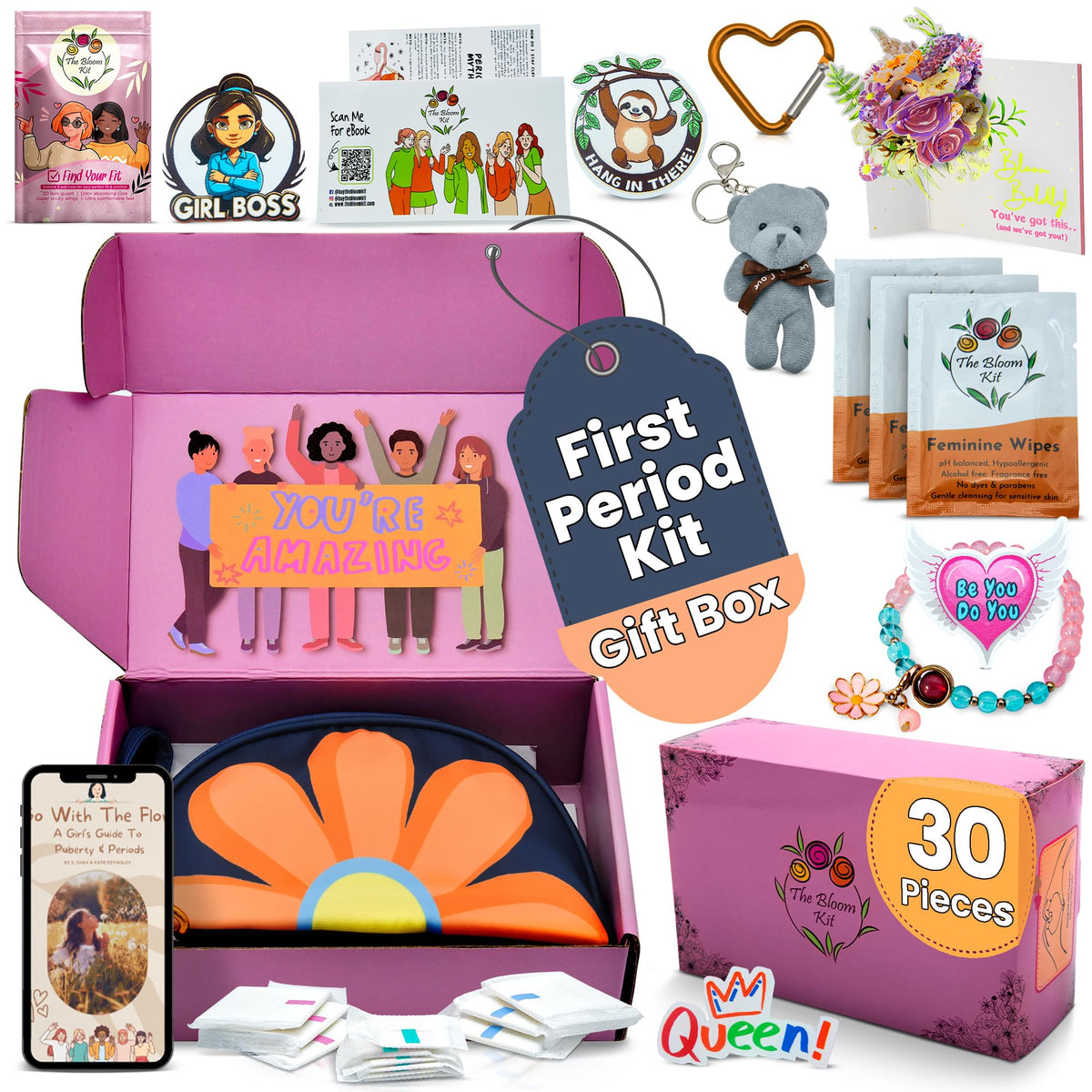 The Bloom first period kit pouch keeps school essentials organized and ready for the day.