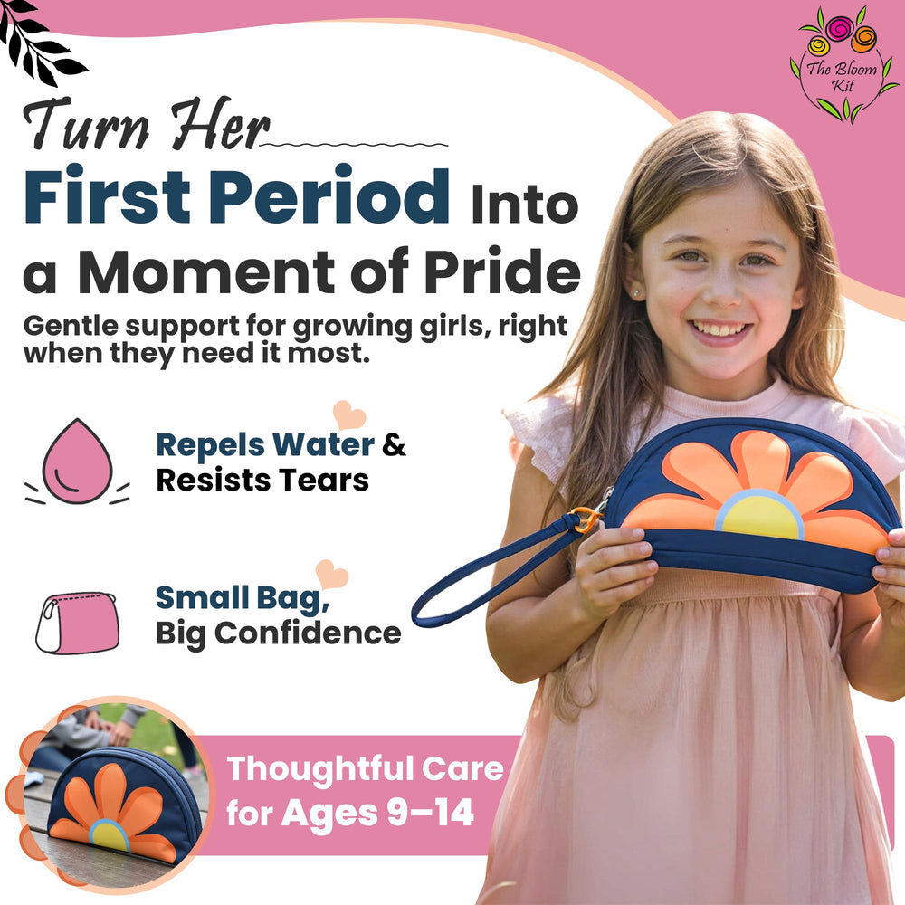 The Bloom discreet storage pocket neatly hides pads when not in use.