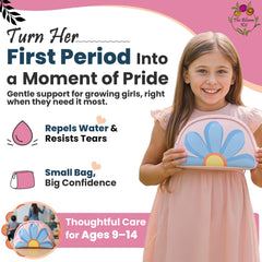 The Bloom pads and liners organized in the kit for daily comfort