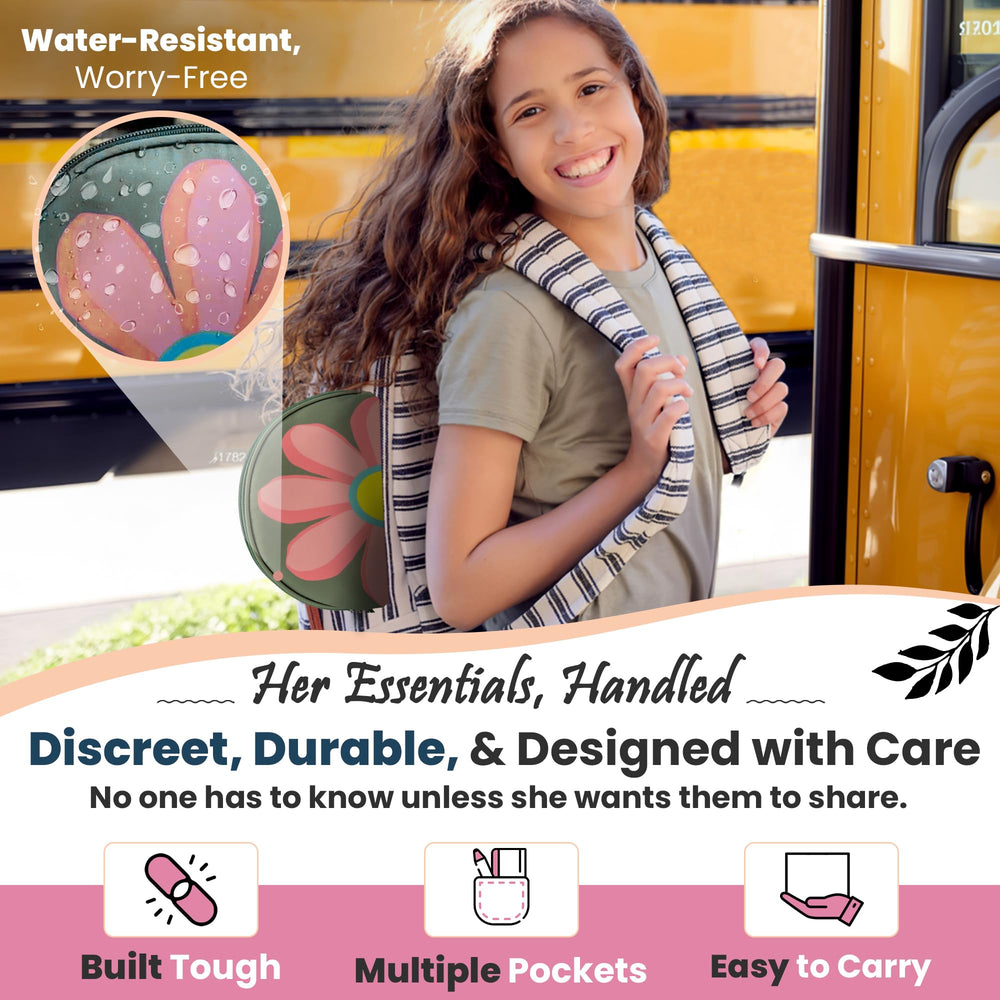 Detachable wrist strap with clip for easy attachment to a bag.