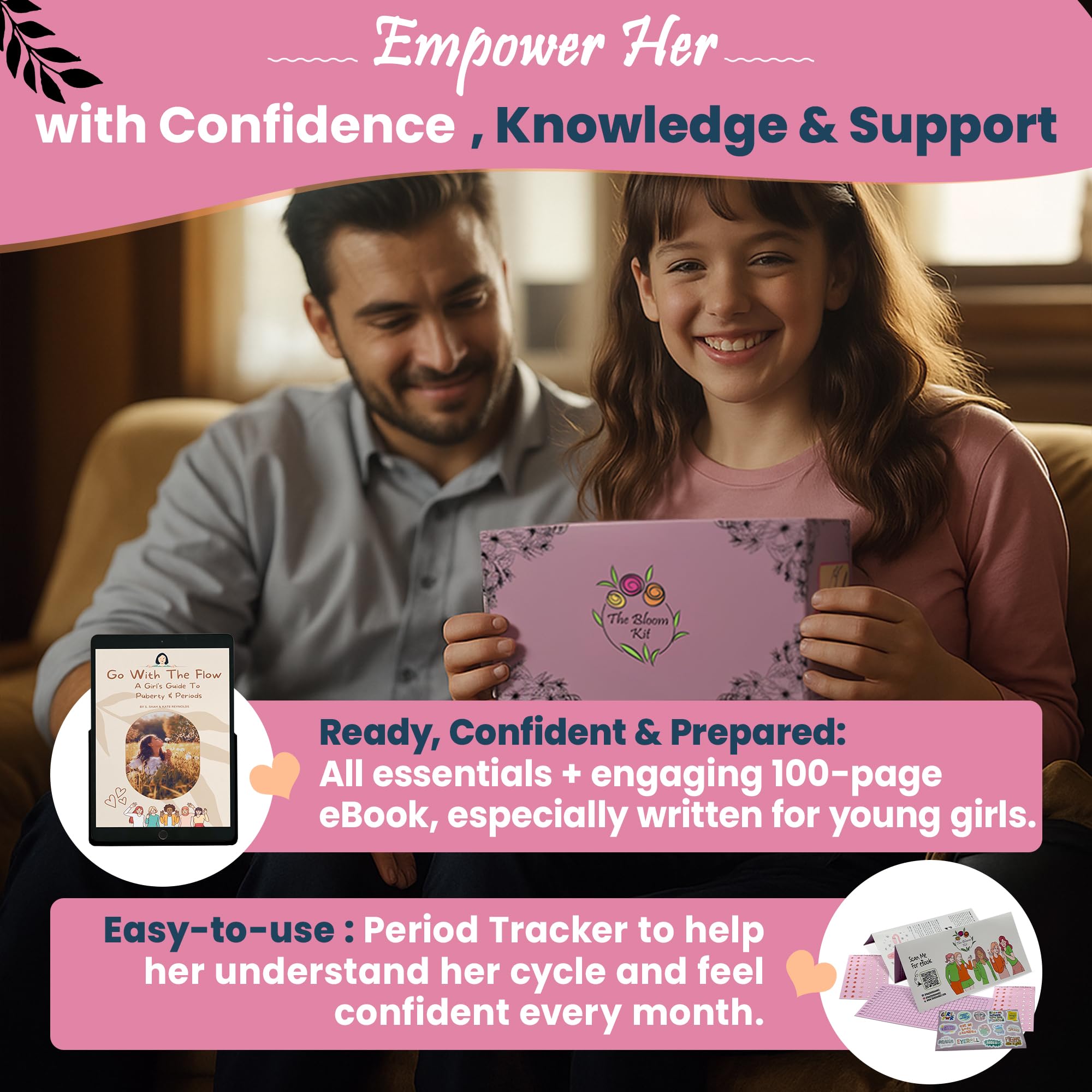 The Bloom school-friendly period kit fits backpacks and sleepovers with ease.