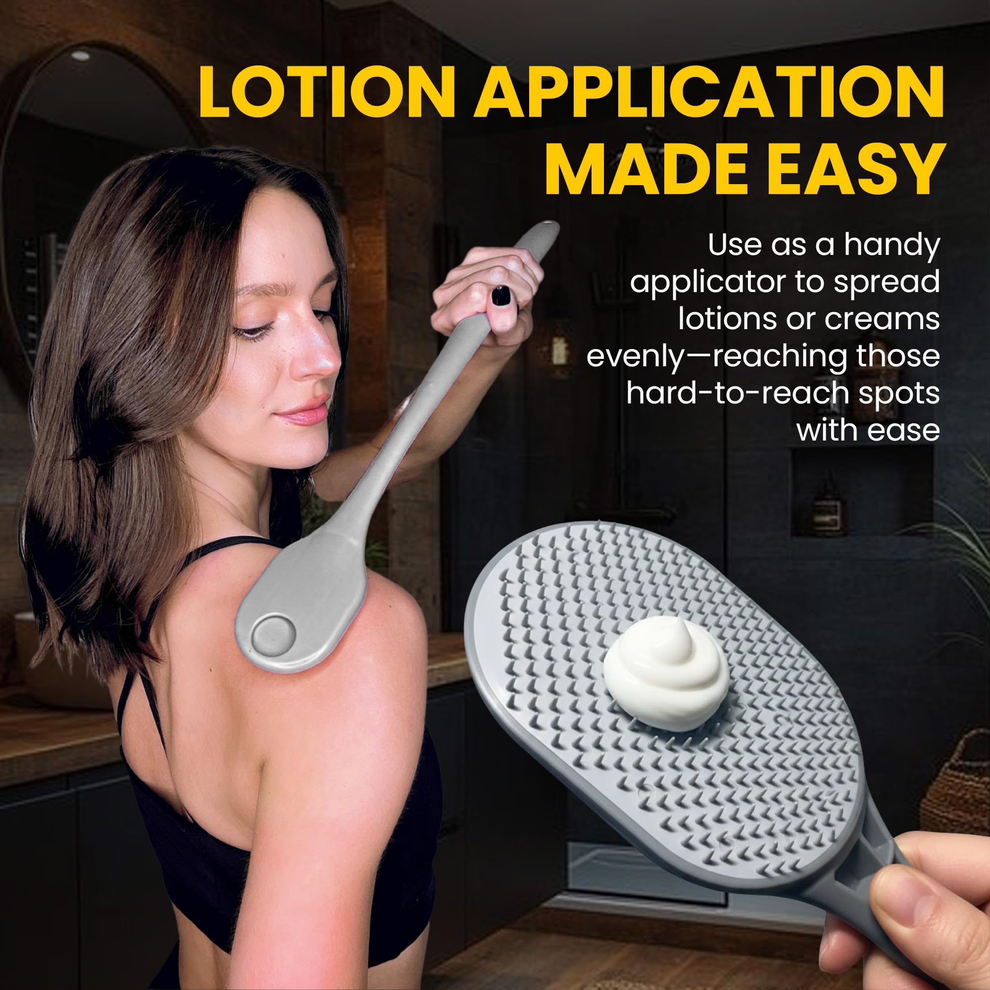 The Body Scratcher back-massager-handle with ergonomic grip for comfortable use.