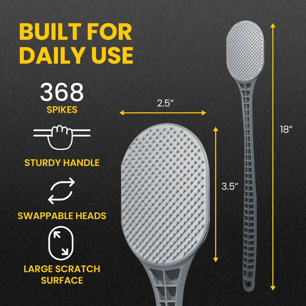 The Body Scratcher in-use-back-itch-relief demonstrating instant soothing scratch.