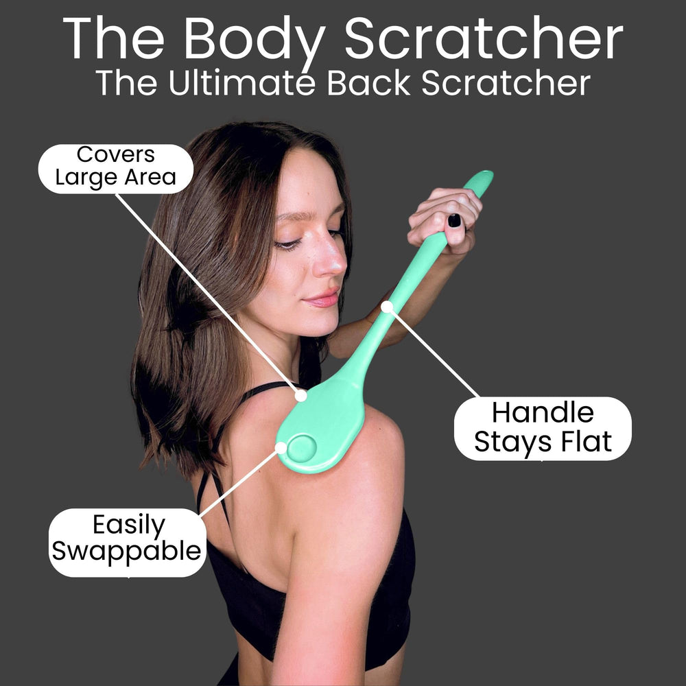The Body Scratcher stiff head targets thicker skin on back arms and legs