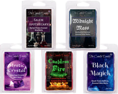 The Candle Daddy Salem Book of Smells Halloween 5 Pack outer packaging display for seasonal ambiance