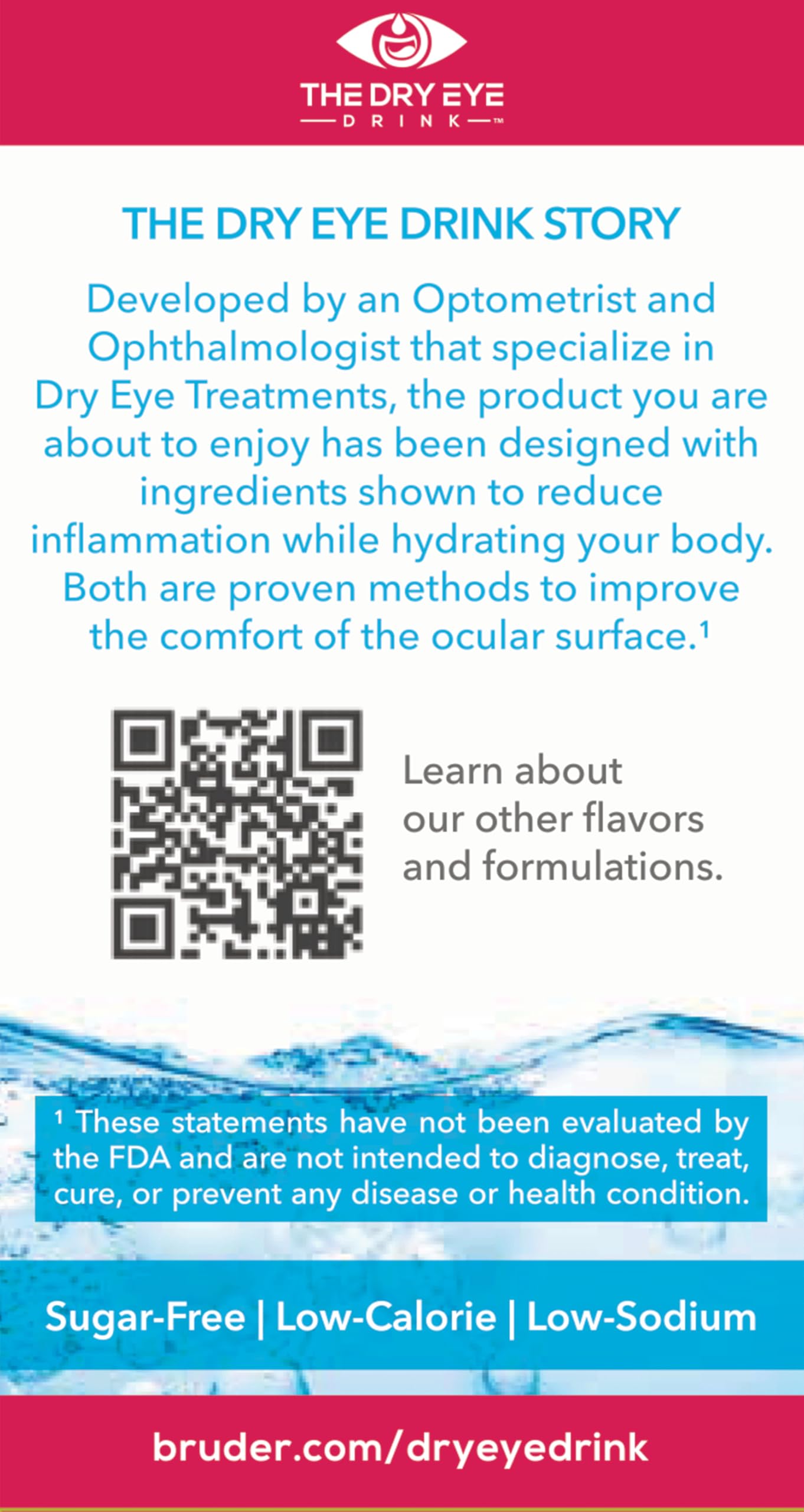 The Dry Eye Drink single-serve packets designed for on-the-go hydration
