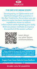 The Dry Eye Drink single-serve packets designed for on-the-go hydration