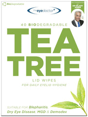 The Eye Doctor Tea Tree Eyelid Wipes with 40 sachets for daily cleansing